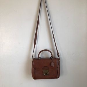 VINTAGE Brown leather crossbody bag